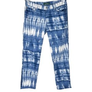Lauren Ralph Lauren Tie Dye Ankle Straight Leg Jeans Size 8